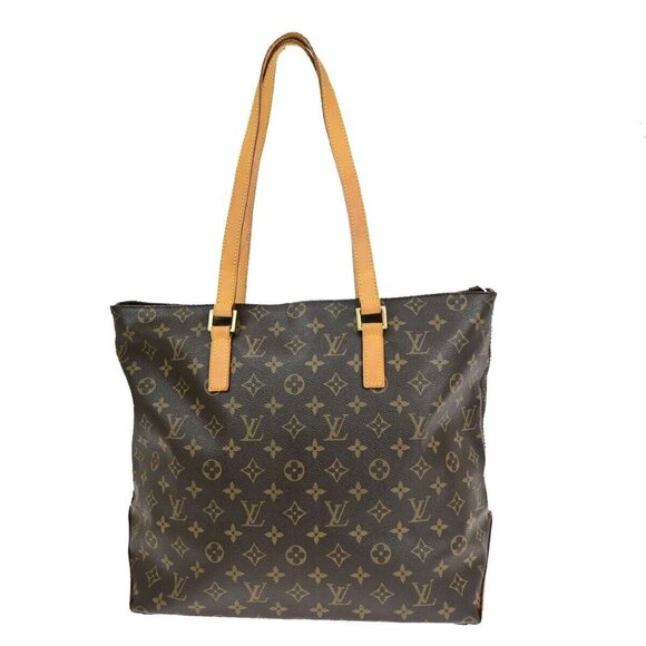LOUIS VUITTON Cabas Mezzo Shoulder Bag Monogram Leather Brown - Picture 1 of 16